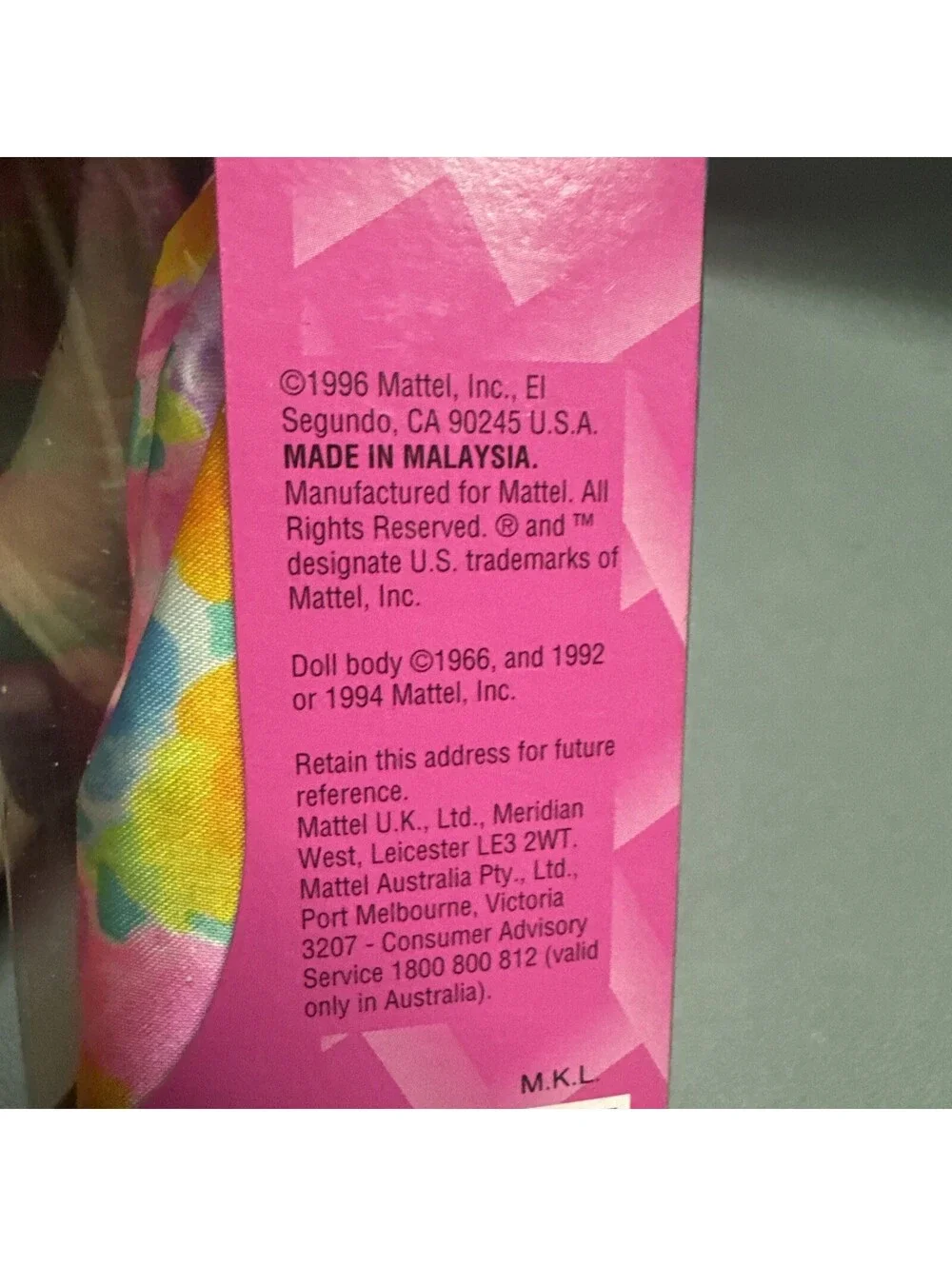 Mattel minor box